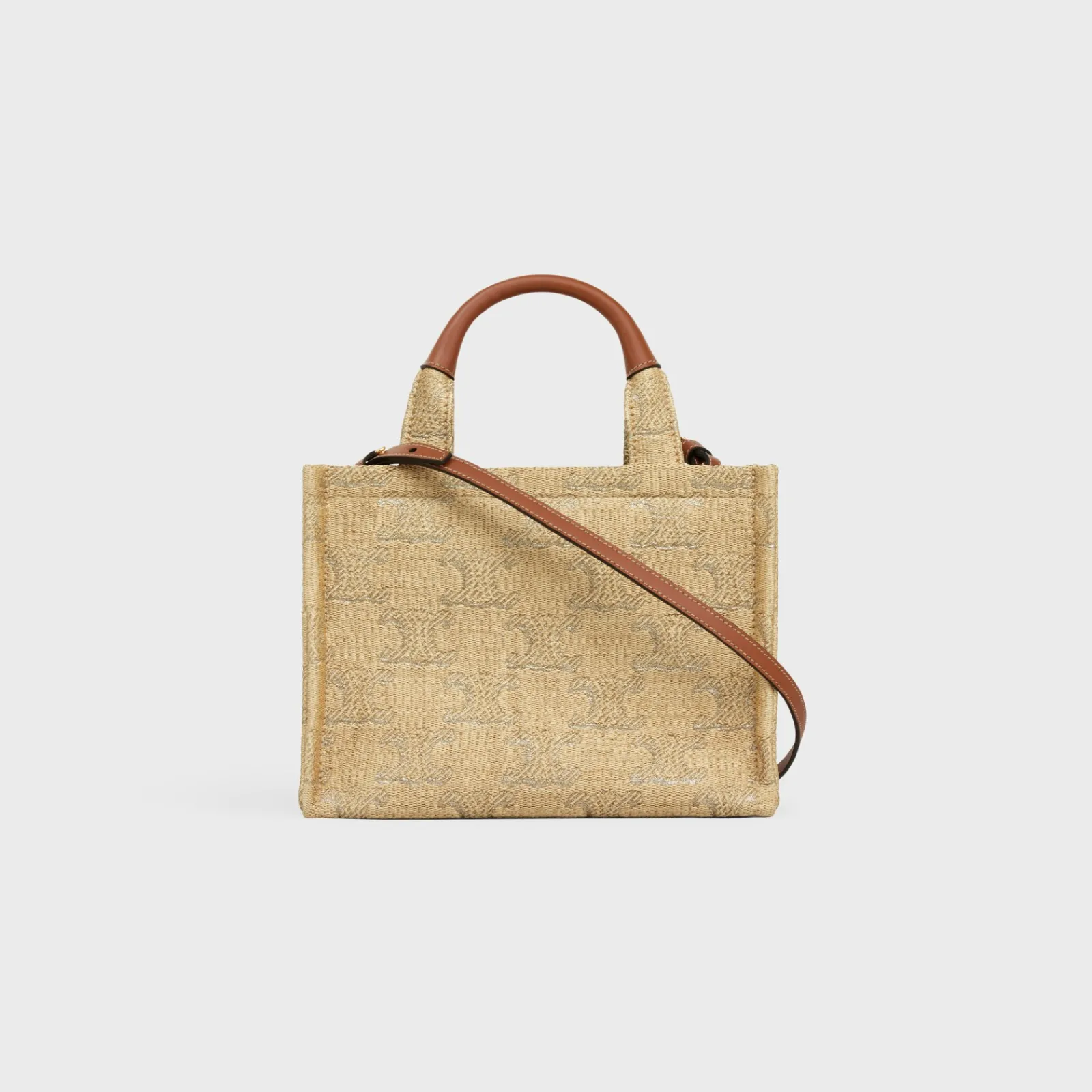 Outlet small cabas thais in raffia effect textile with triomphe jacquard Women More Lines·Classic Panier | More Lines·Other Lines