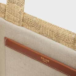 Outlet small cabas thais in raffia effect textile with triomphe jacquard Women More Lines·Classic Panier | More Lines·Other Lines