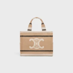 Outlet small cabas thais in STRIPED TEXTILE WITH TRIOMPHE Women More Lines·Classic Panier | More Lines·Other Lines