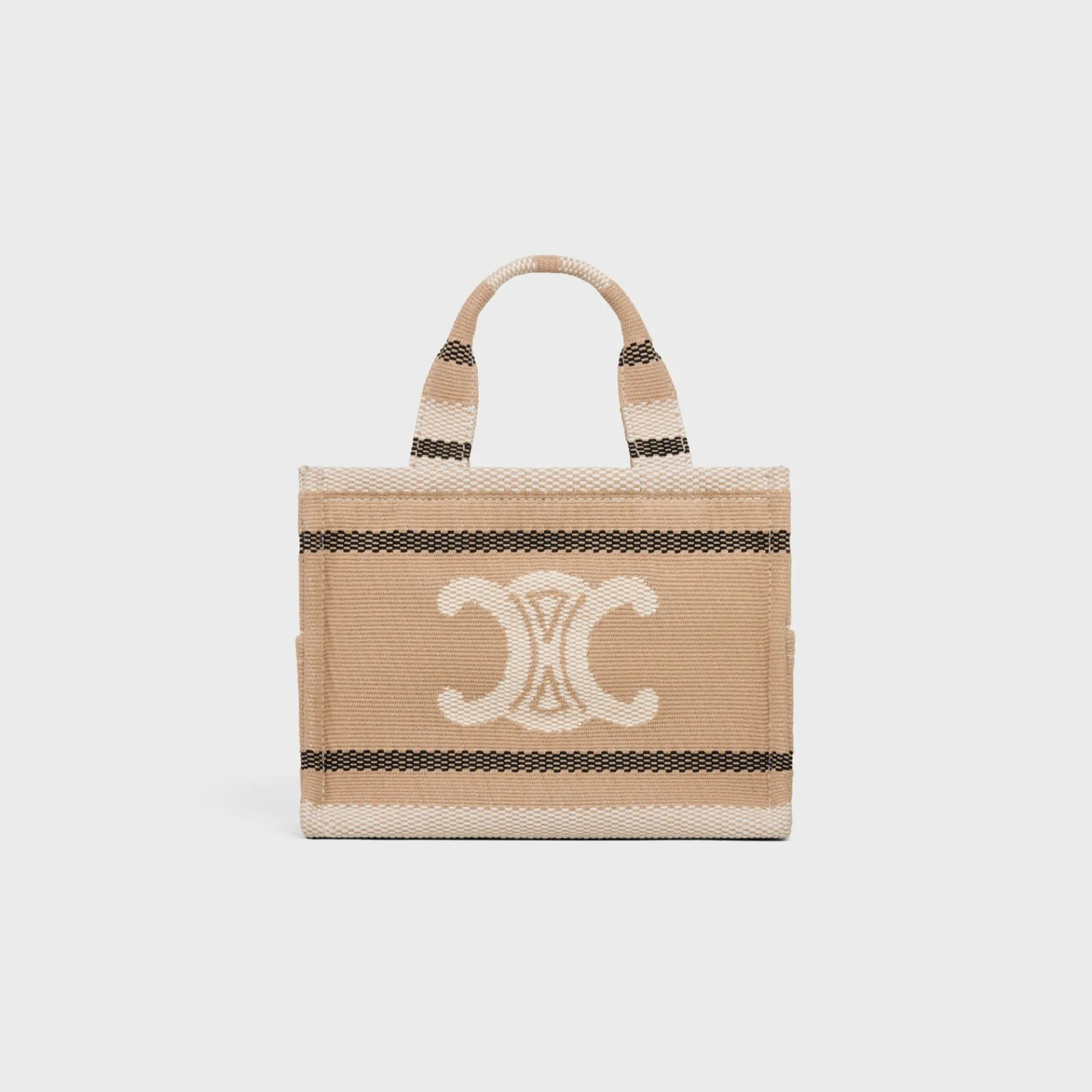 Outlet small cabas thais in STRIPED TEXTILE WITH TRIOMPHE Women More Lines·Classic Panier | More Lines·Other Lines