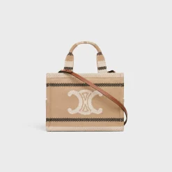 Outlet small cabas thais in STRIPED TEXTILE WITH TRIOMPHE Women More Lines·Classic Panier | More Lines·Other Lines