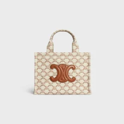 Fashion small cabas thais in TEXTILE WITH TRIOMPHE CANVAS PRINT AND CALFSKIN Women More Lines·Classic Panier | More Lines·Other Lines