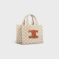 Fashion small cabas thais in TEXTILE WITH TRIOMPHE CANVAS PRINT AND CALFSKIN Women More Lines·Classic Panier | More Lines·Other Lines