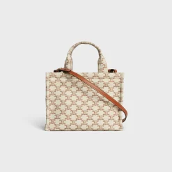 Fashion small cabas thais in TEXTILE WITH TRIOMPHE CANVAS PRINT AND CALFSKIN Women More Lines·Classic Panier | More Lines·Other Lines