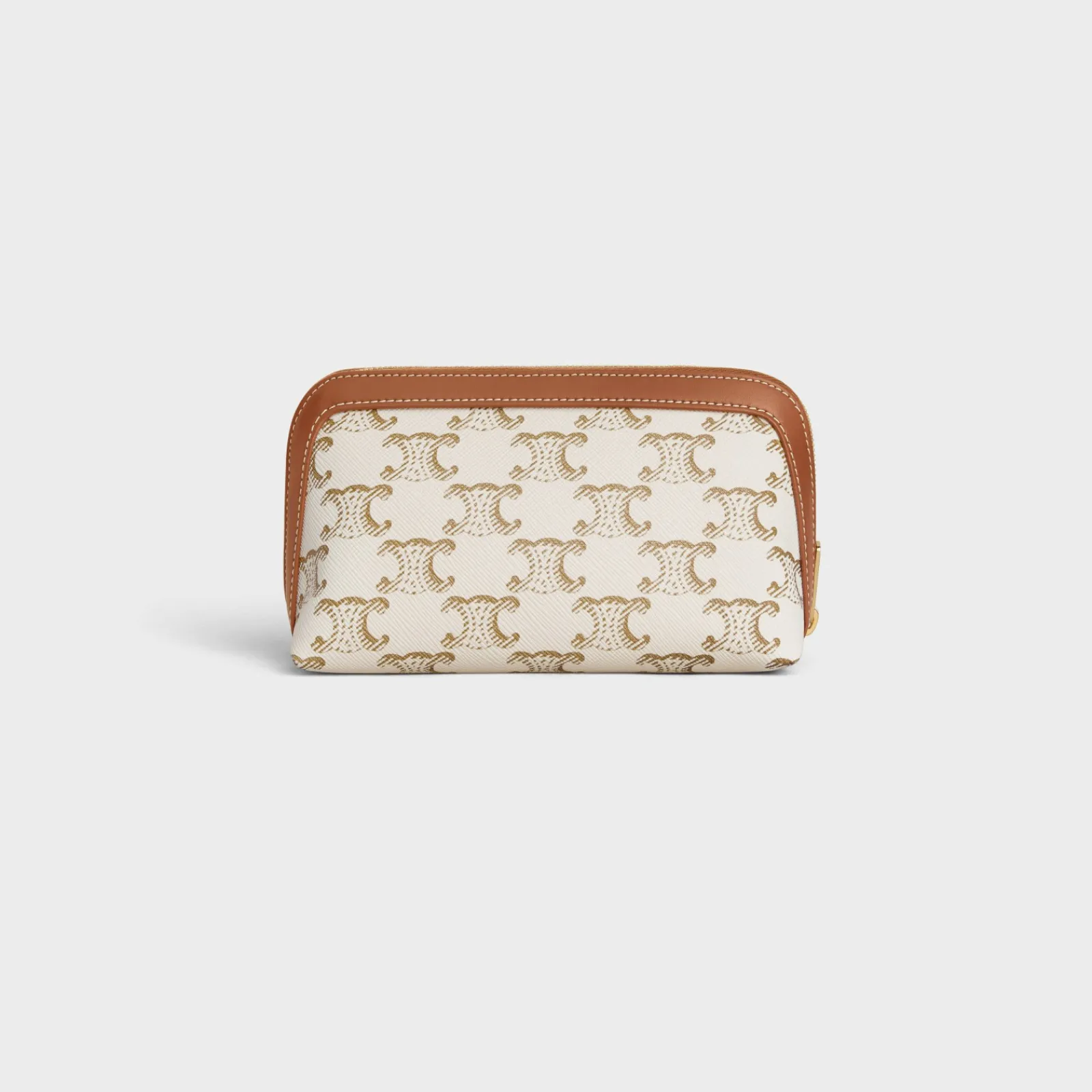 Sale SMALL COSMETIC POUCH IN TRIOMPHE CANVAS AND CALFSKIN Beauty Accessories | Travel