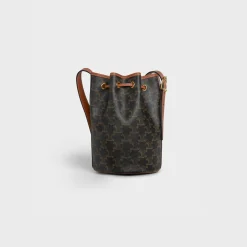 Fashion Small Drawstring bag in Triomphe Canvas and calfskin Women Triomphe Canvas | Categories·Cross-Body Bags