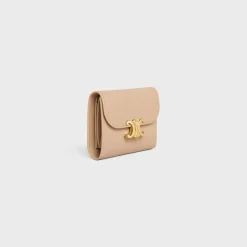 New Small Flap Wallet TRIOMPHE in Shiny calfskin Women Triomphe | Categories·Wallets