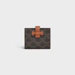 Hot Small Strap Wallet in Triomphe Canvas and lambskin Women Triomphe Canvas | Categories·Wallets