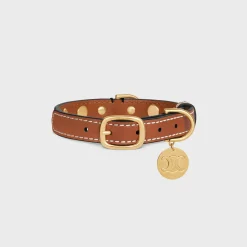 Sale Small Thin Dog Collar in Triomphe Canvas & Calfskin with studs Dog Accessories