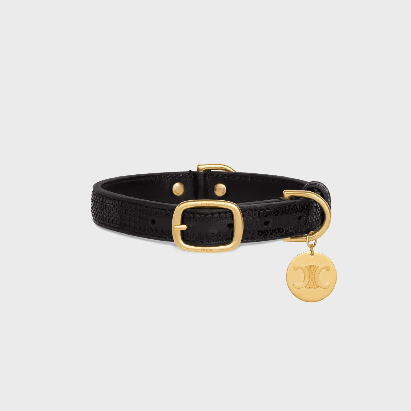 New Small Thin Dog Collar in Sequins and Calfksin Dog Accessories