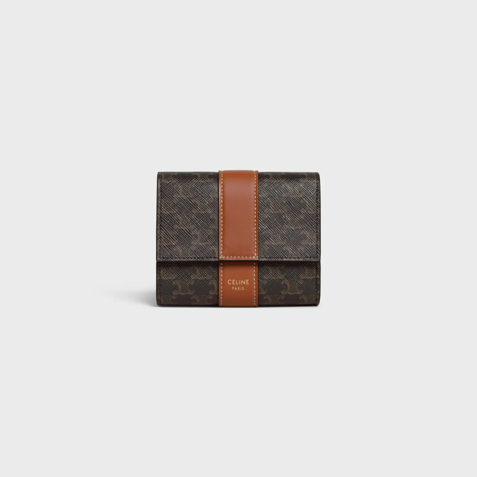 Hot Small Trifold wallet in Triomphe Canvas and Lambskin Women Triomphe Canvas | Categories·Wallets