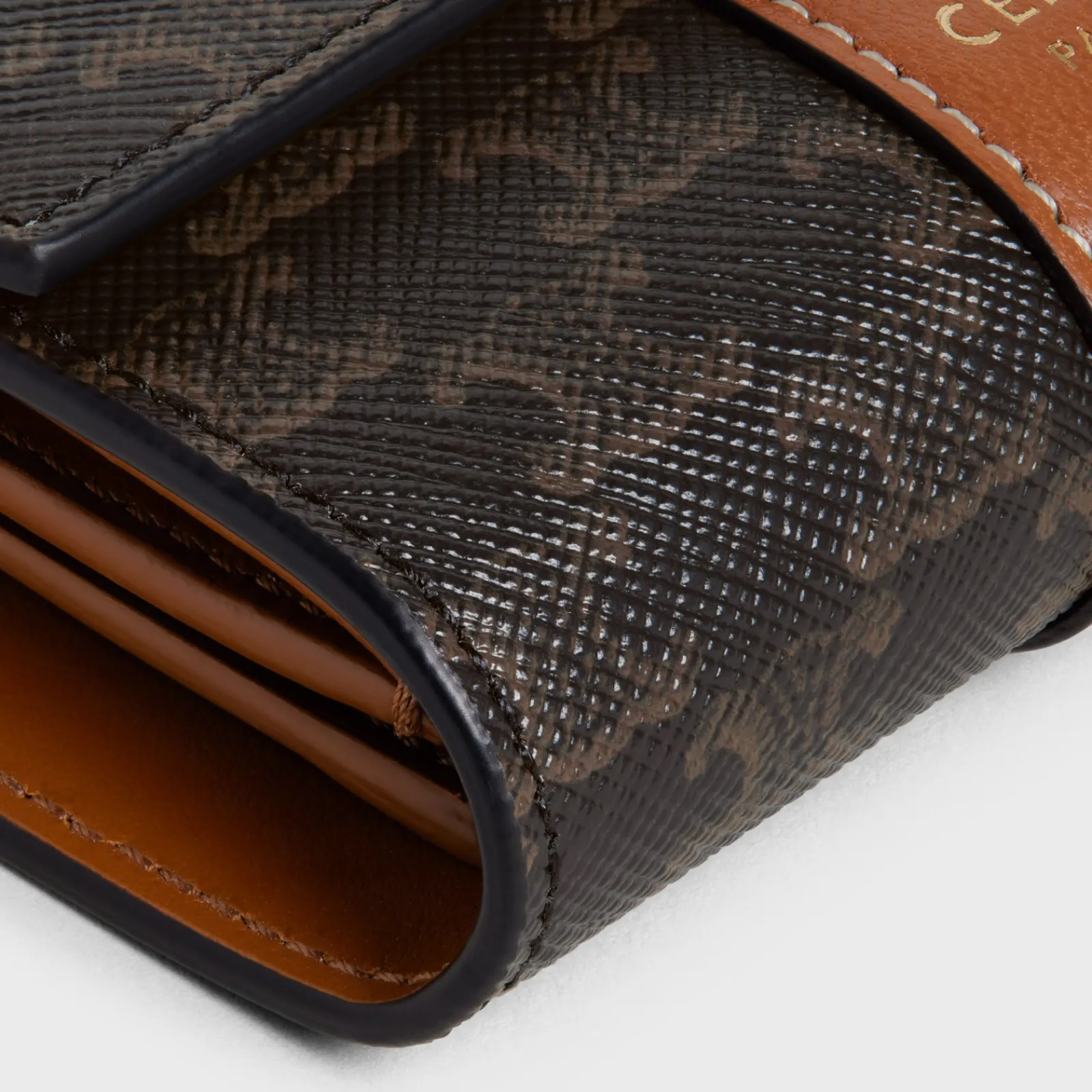 Hot Small Trifold wallet in Triomphe Canvas and Lambskin Women Triomphe Canvas | Categories·Wallets