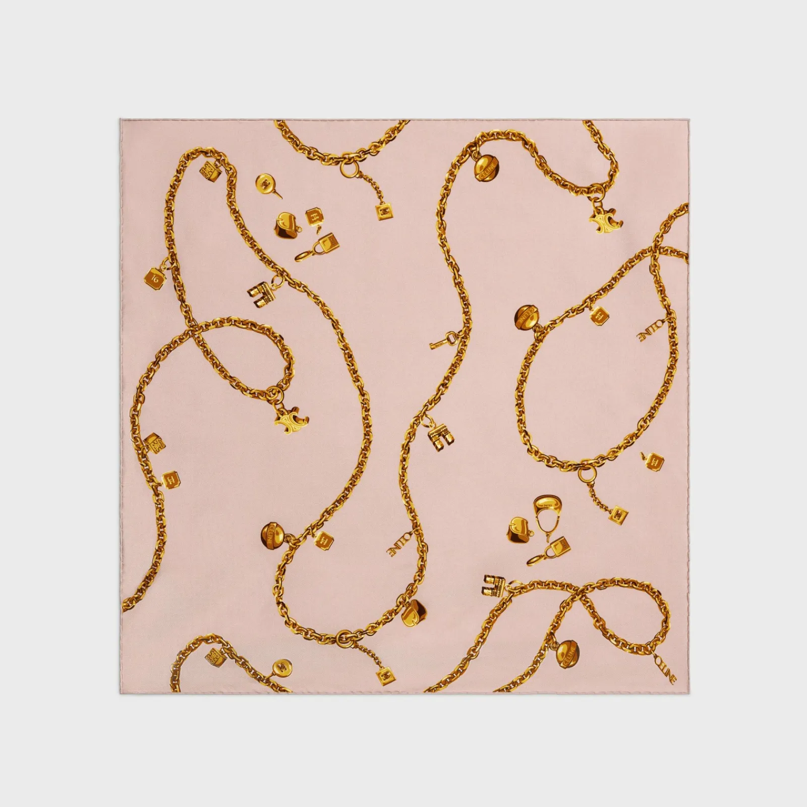 Discount SQUARE IN CHAIN TASSELS SILK TWILL Women Silk Scarves