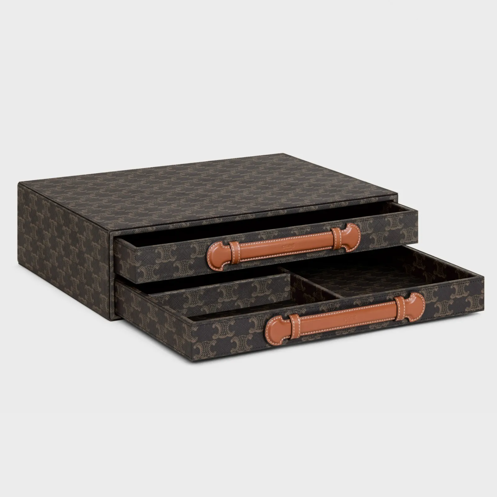 Sale stationery case in triomphe canvas and calfskin Stationery