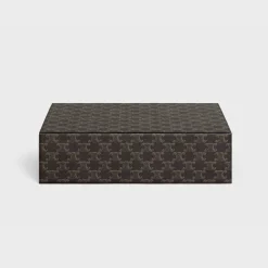 Sale stationery case in triomphe canvas and calfskin Stationery