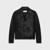 New straight-cut blouson jacket in waxed lambskin Coats & Blousons | Leather