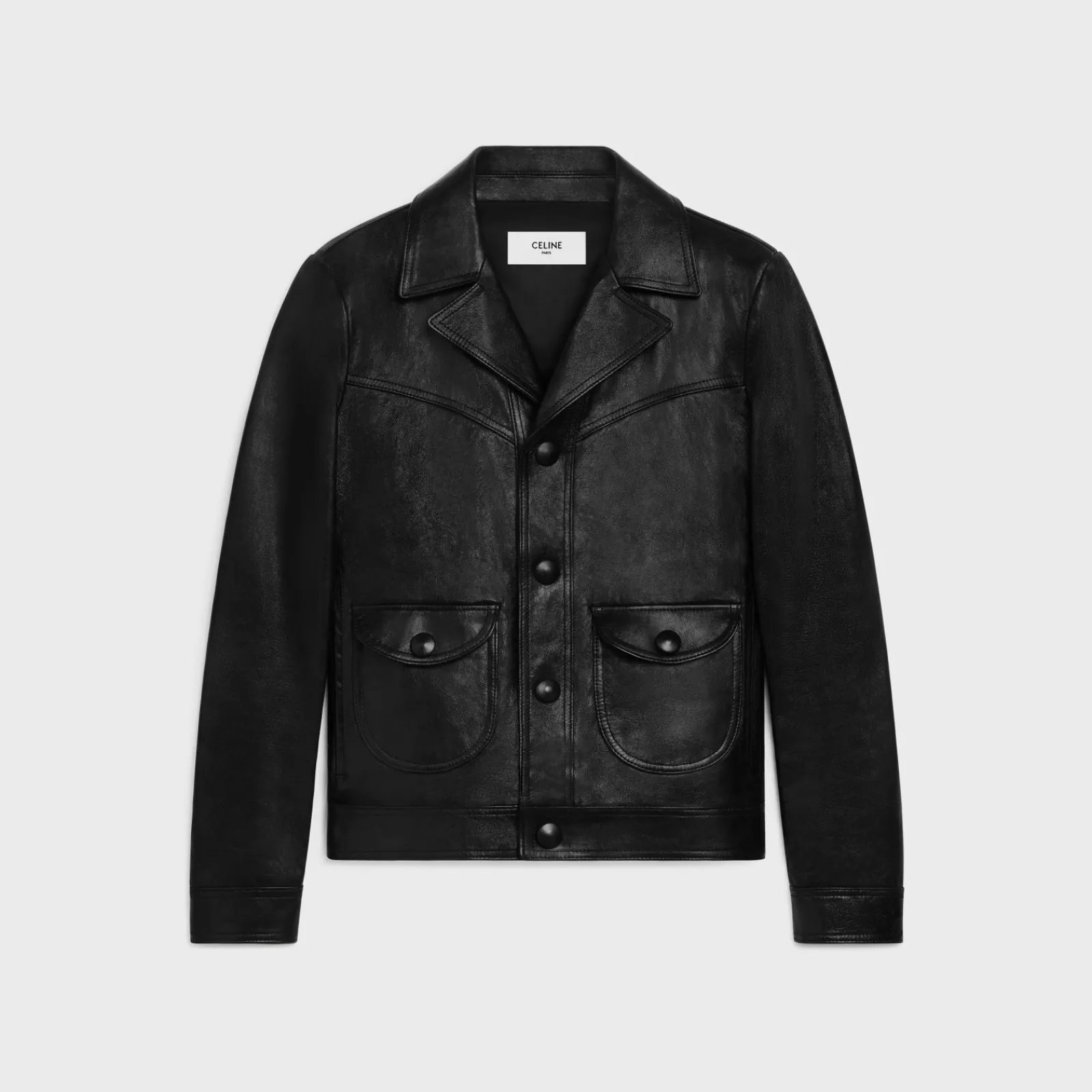 New straight-cut blouson jacket in waxed lambskin Coats & Blousons | Leather