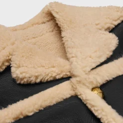 Discount straight-cut blouson jacket in curly lambskin Women Jackets | Leather And Shearling