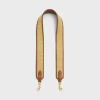 Hot STRAP in raffia effect textile and calfskin with GOLD FINISHING Women Categories·Straps And Accessories