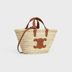 Outlet TEEN CLASSIC PANIER in Palm leaves and Calfskin Women More Lines·Classic Panier | Categories·Top-Handle Bags