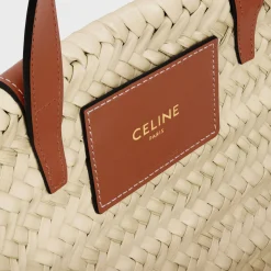Outlet TEEN CLASSIC PANIER in Palm leaves and Calfskin Women More Lines·Classic Panier | Categories·Top-Handle Bags