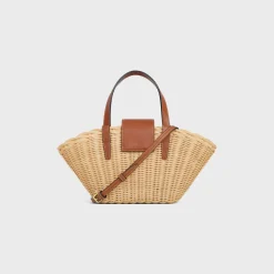 Clearance TEEN COUFFIN in WICKER AND NATURAL CALFSKIN Women More Lines·Classic Panier | Categories·Top-Handle Bags