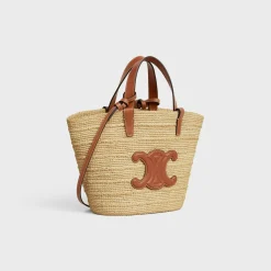 Best TEEN SUPPLE CLASSIC PANIER in Raffia and calfskin Women More Lines·Classic Panier | Categories·Top-Handle Bags