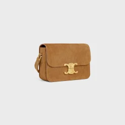 Hot Teen Triomphe Bag in STRIPED SUEDE CALFSKIN Women Triomphe | Categories·Cross-Body Bags