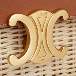 Online TEEN TRIOMPHE BAG in WICKER AND NATURAL CALFSKIN Women Triomphe | Categories·Cross-Body Bags