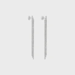 Sale Tennis Cocktail Earrings in White Gold and Diamonds Women Other Lines | Categories·Earrings