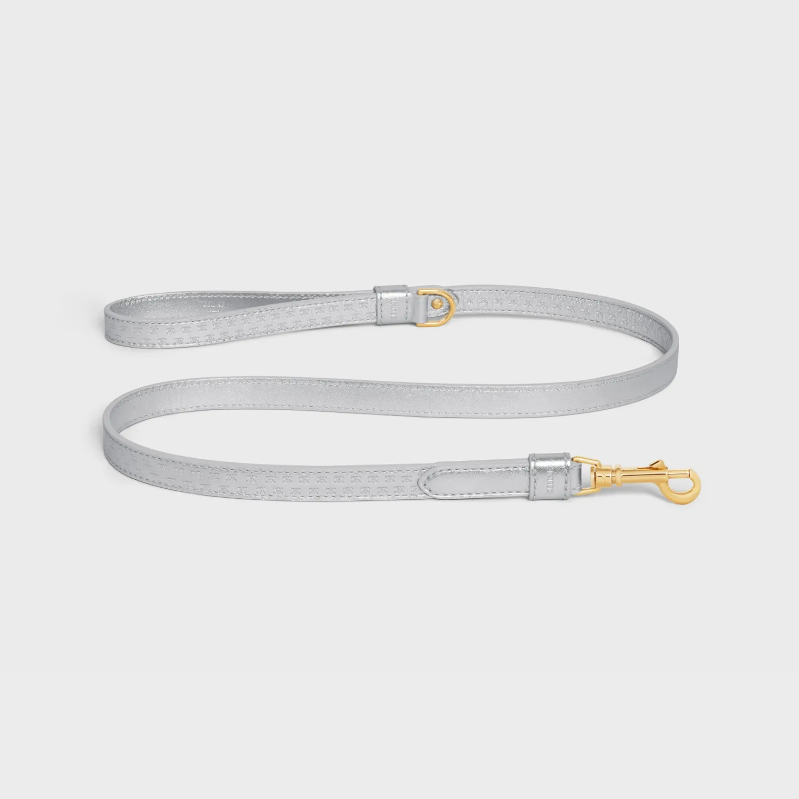 Outlet Thin dog leash in laminated calfskin with Triomphe embossed Dog Accessories