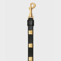 Discount Thin Dog Leash in smooth Calfskin with pyramid studs Dog Accessories