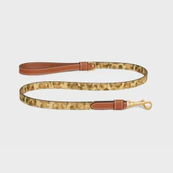 Fashion Thin dog leash in Triomphe canvas with print and calfskin Dog Accessories
