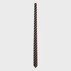 Clearance thin tie in striped silk Hats And Soft Accessories