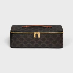 New Top Handle Large Toiletry Case in Triomphe Canvas and Calfskin Beauty Accessories | Travel