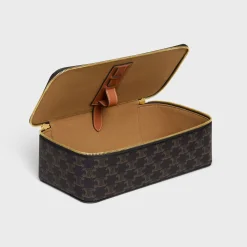 New Top Handle Large Toiletry Case in Triomphe Canvas and Calfskin Beauty Accessories | Travel