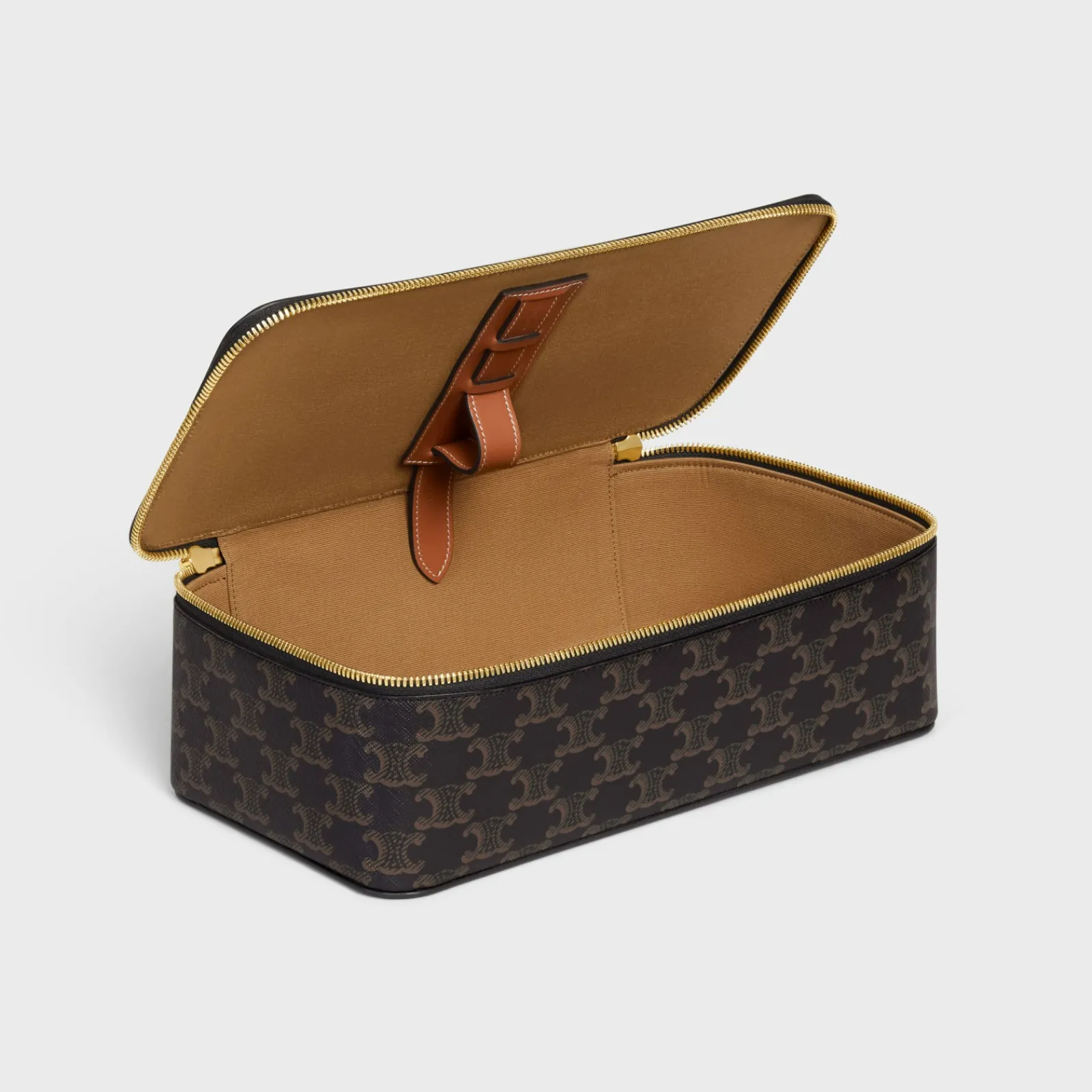 New Top Handle Large Toiletry Case in Triomphe Canvas and Calfskin Beauty Accessories | Travel