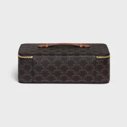 New Top Handle Large Toiletry Case in Triomphe Canvas and Calfskin Beauty Accessories | Travel