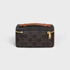 Discount Top Handle Small Toiletry Case in Triomphe Canvas and Calfskin Beauty Accessories | Travel