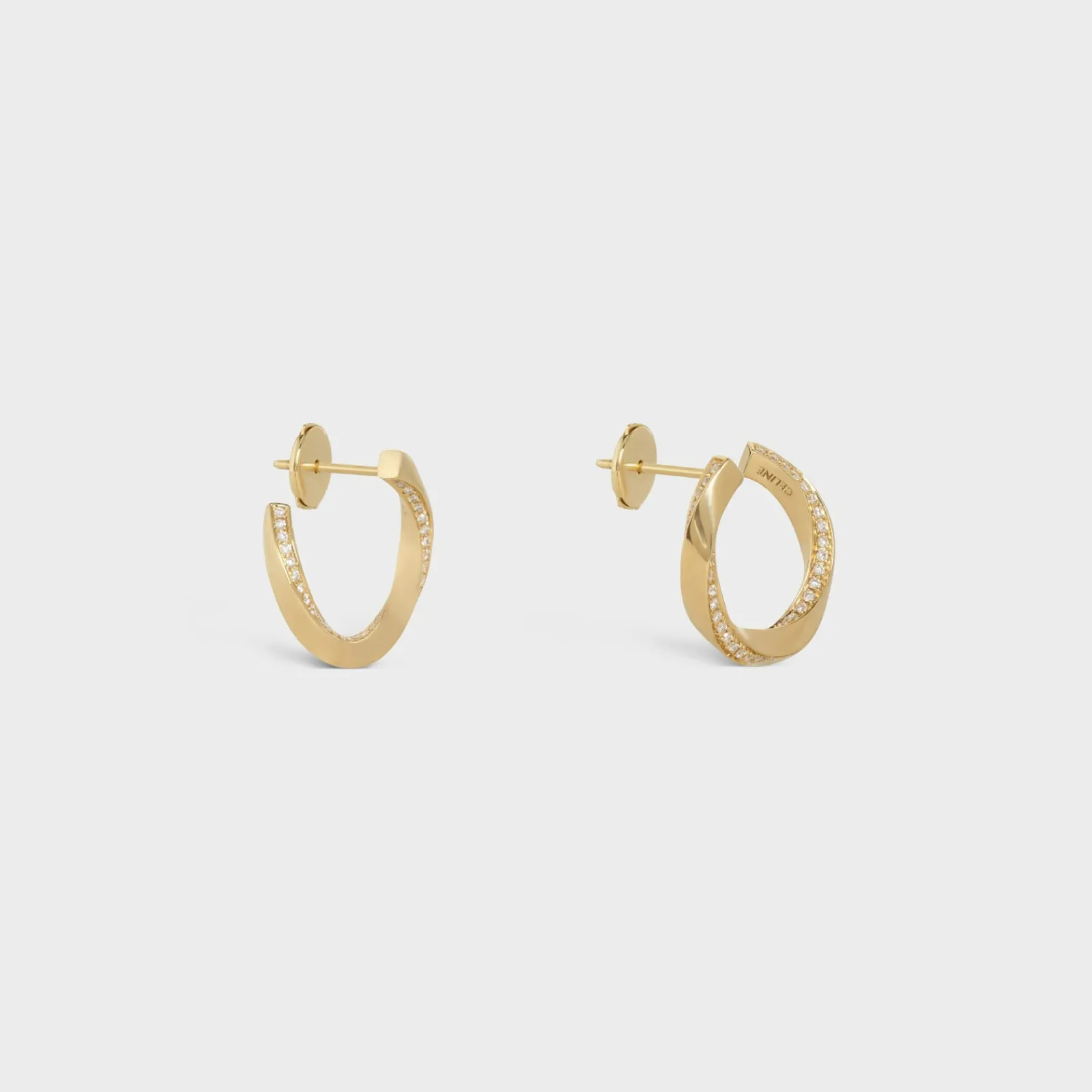 Clearance Torsion Earrings in Yellow Gold and Diamonds Women Other Lines | Categories·Earrings