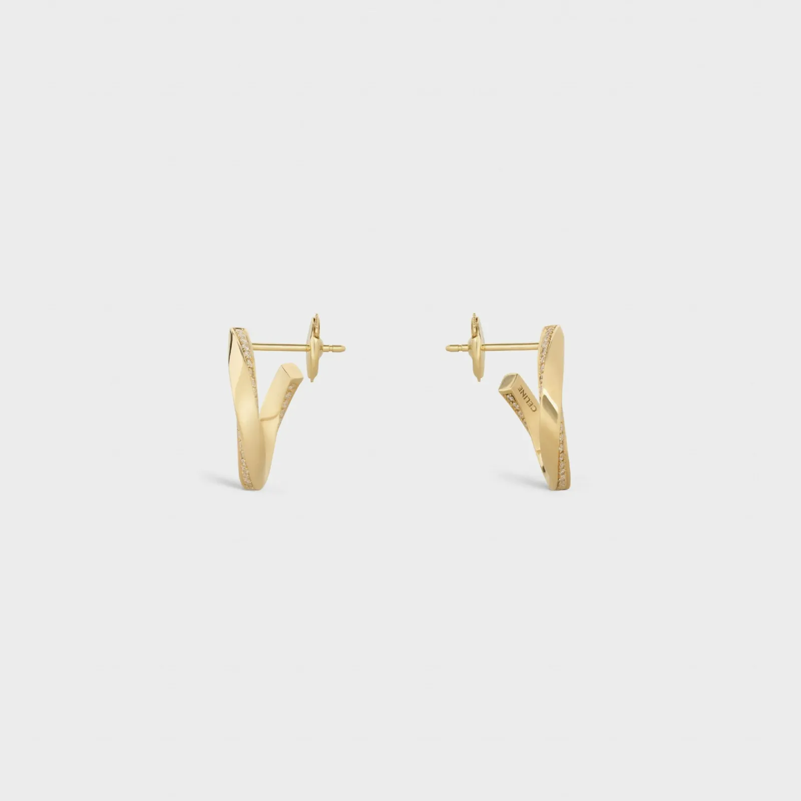 Clearance Torsion Earrings in Yellow Gold and Diamonds Women Other Lines | Categories·Earrings