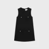 Outlet trapeze mini dress in double faced wool tricotine Women Dresses And Skirts