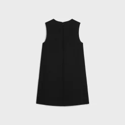 Outlet trapeze mini dress in double faced wool tricotine Women Dresses And Skirts