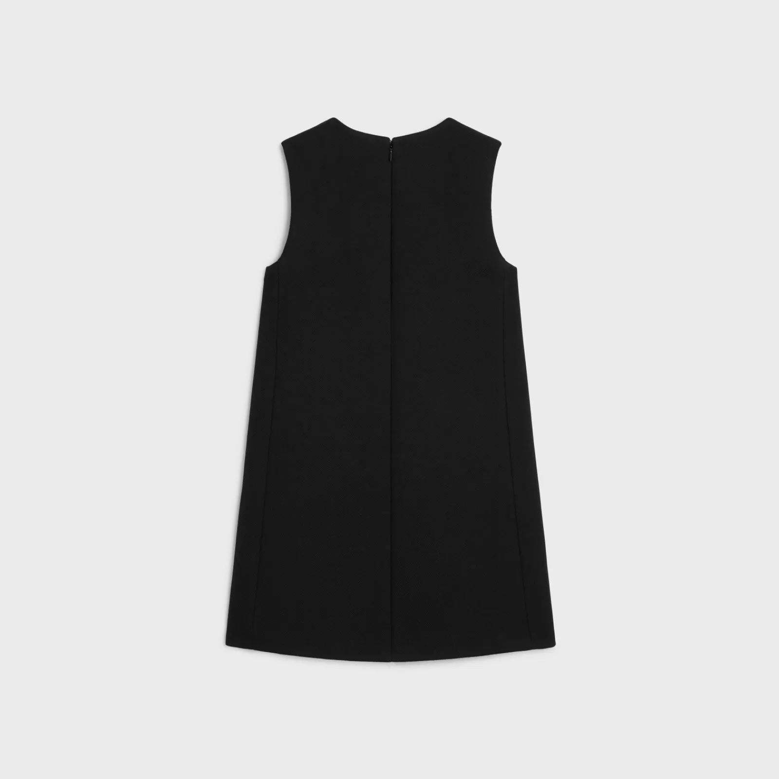 Outlet trapeze mini dress in double faced wool tricotine Women Dresses And Skirts