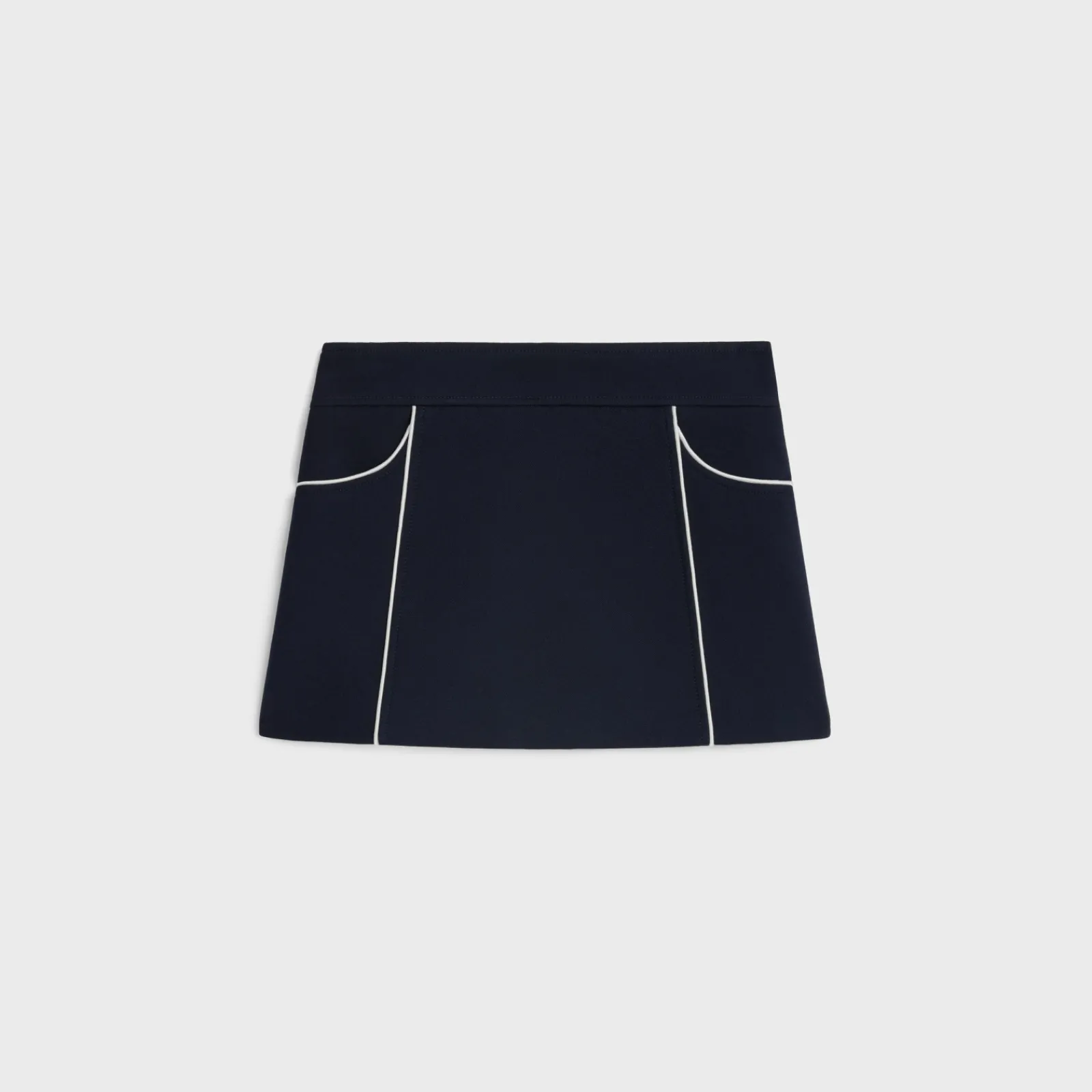 Hot trapeze mini skirt in gauffered double wool Women Dresses And Skirts