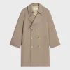 New trench coat in wool gabardine and cotton Women Coats