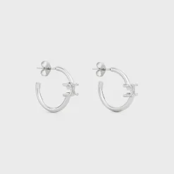 Sale Triomphe Asymmetric Hoops in Brass with Rhodium Finish Women Triomphe | Categories·Earrings