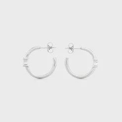 Sale Triomphe Asymmetric Hoops in Brass with Rhodium Finish Women Triomphe | Categories·Earrings
