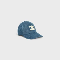 Clearance TRIOMPHE BASEBALL CAP IN DENIM UNION WASH Women Bucket Hats And Caps