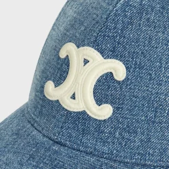 Clearance TRIOMPHE BASEBALL CAP IN DENIM UNION WASH Women Bucket Hats And Caps